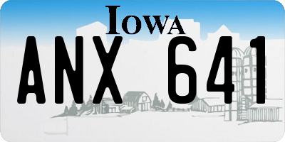 IA license plate ANX641