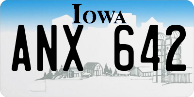 IA license plate ANX642