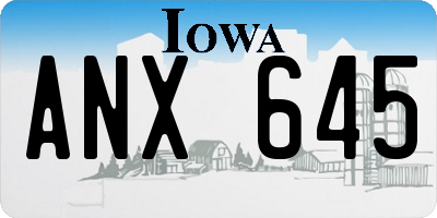 IA license plate ANX645