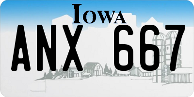 IA license plate ANX667