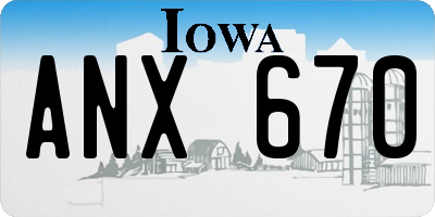 IA license plate ANX670