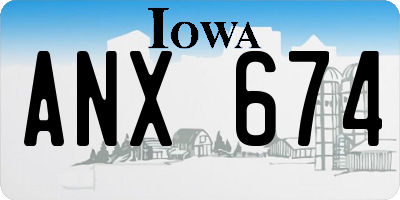 IA license plate ANX674
