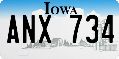 IA license plate ANX734