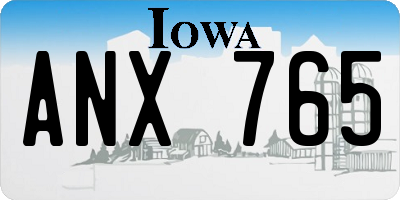 IA license plate ANX765