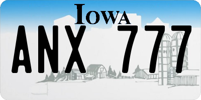 IA license plate ANX777