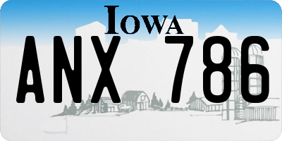 IA license plate ANX786