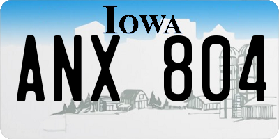 IA license plate ANX804