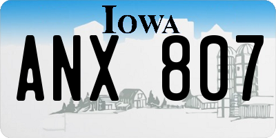 IA license plate ANX807