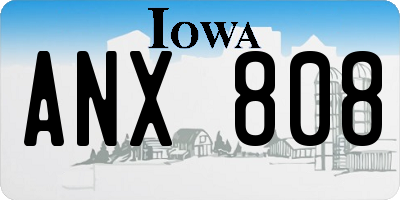 IA license plate ANX808