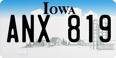 IA license plate ANX819