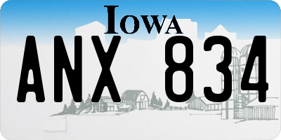 IA license plate ANX834