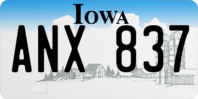IA license plate ANX837