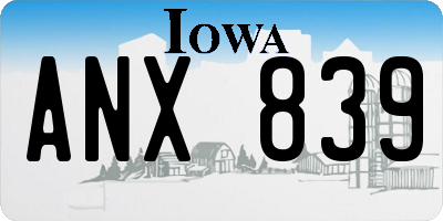IA license plate ANX839