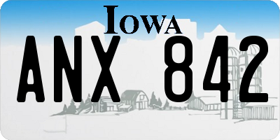 IA license plate ANX842