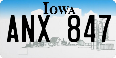 IA license plate ANX847