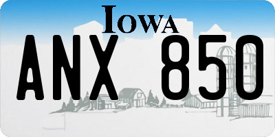 IA license plate ANX850