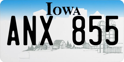 IA license plate ANX855