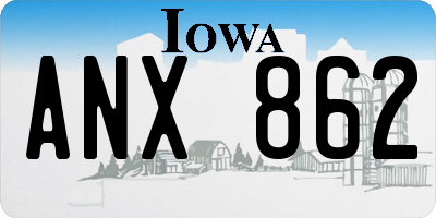 IA license plate ANX862