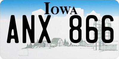 IA license plate ANX866