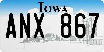 IA license plate ANX867