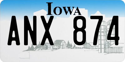 IA license plate ANX874
