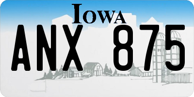 IA license plate ANX875