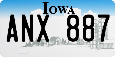 IA license plate ANX887