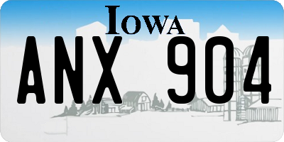 IA license plate ANX904