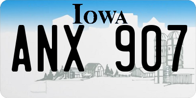 IA license plate ANX907