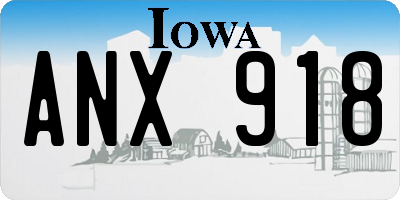 IA license plate ANX918
