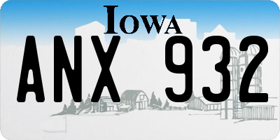IA license plate ANX932