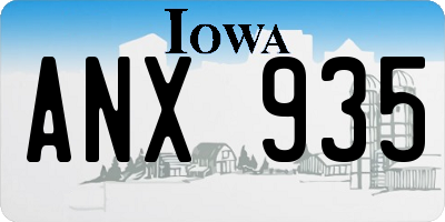 IA license plate ANX935