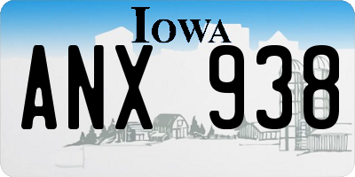 IA license plate ANX938