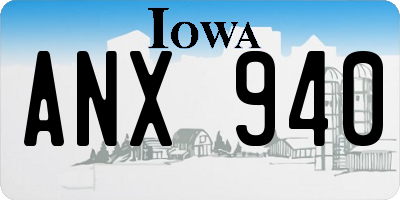 IA license plate ANX940