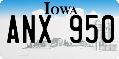 IA license plate ANX950