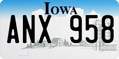 IA license plate ANX958