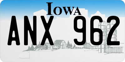 IA license plate ANX962