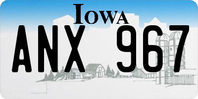 IA license plate ANX967