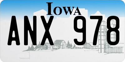 IA license plate ANX978