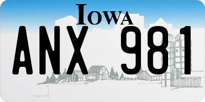 IA license plate ANX981