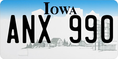 IA license plate ANX990