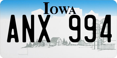 IA license plate ANX994