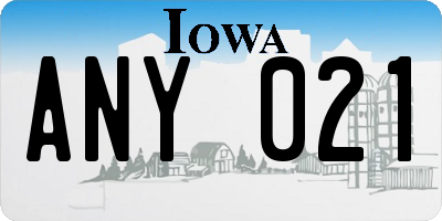 IA license plate ANY021