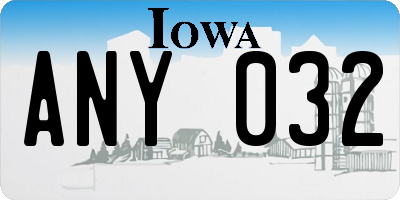 IA license plate ANY032