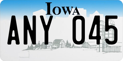 IA license plate ANY045