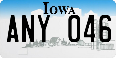 IA license plate ANY046