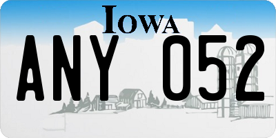 IA license plate ANY052