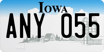 IA license plate ANY055