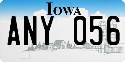 IA license plate ANY056