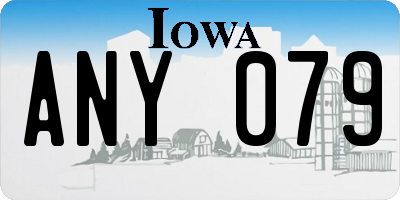 IA license plate ANY079